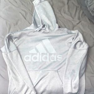 grey adidas hoodie large